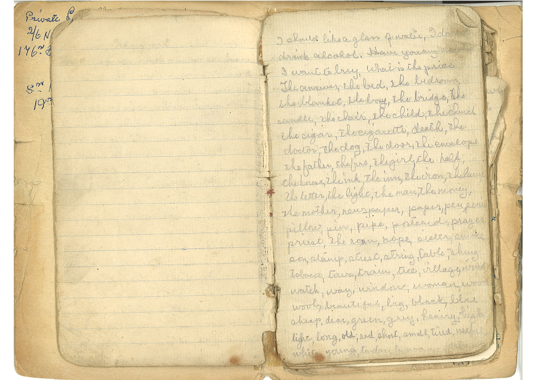 Private Louis Harris diary