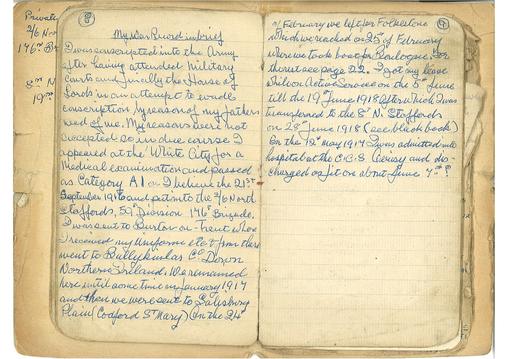 Private Louis Harris diary