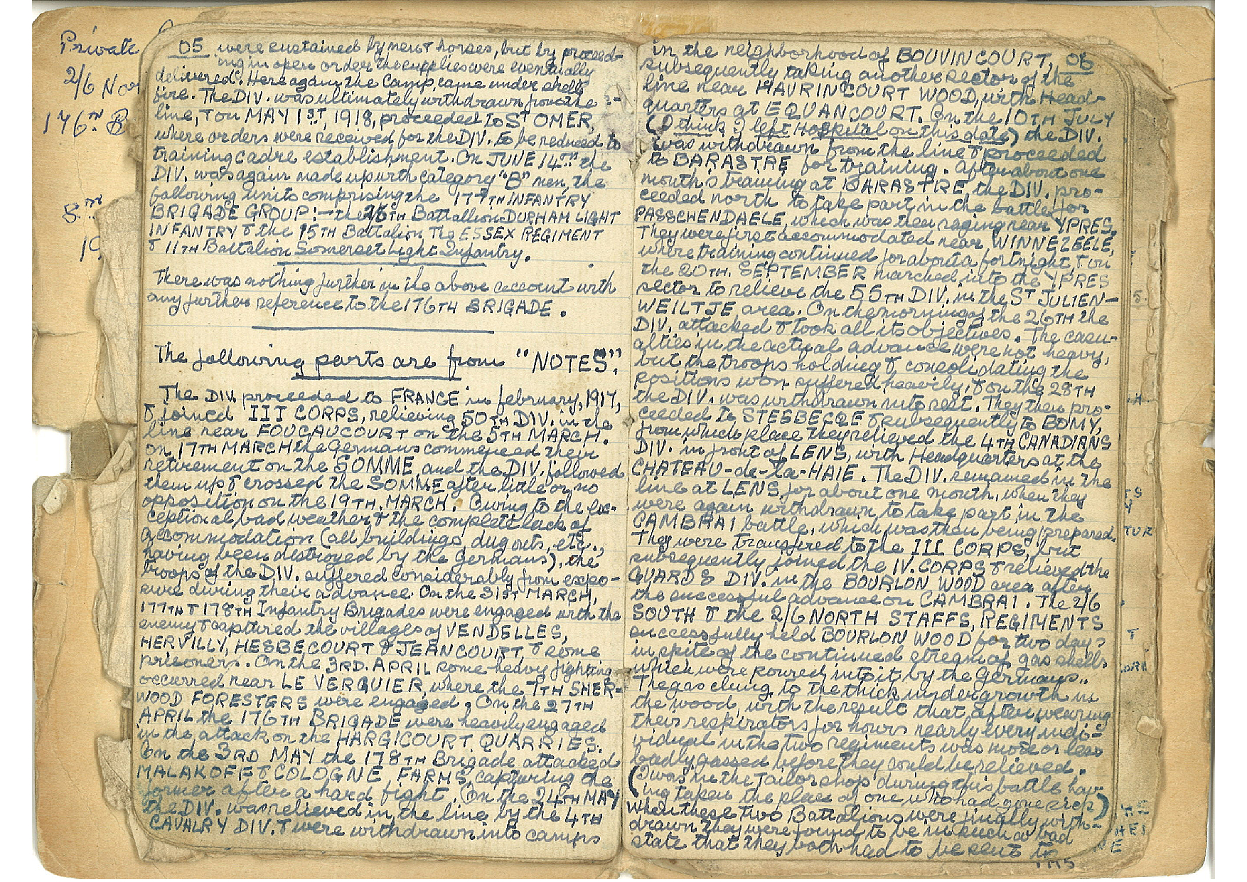 Private Louis Harris diary
