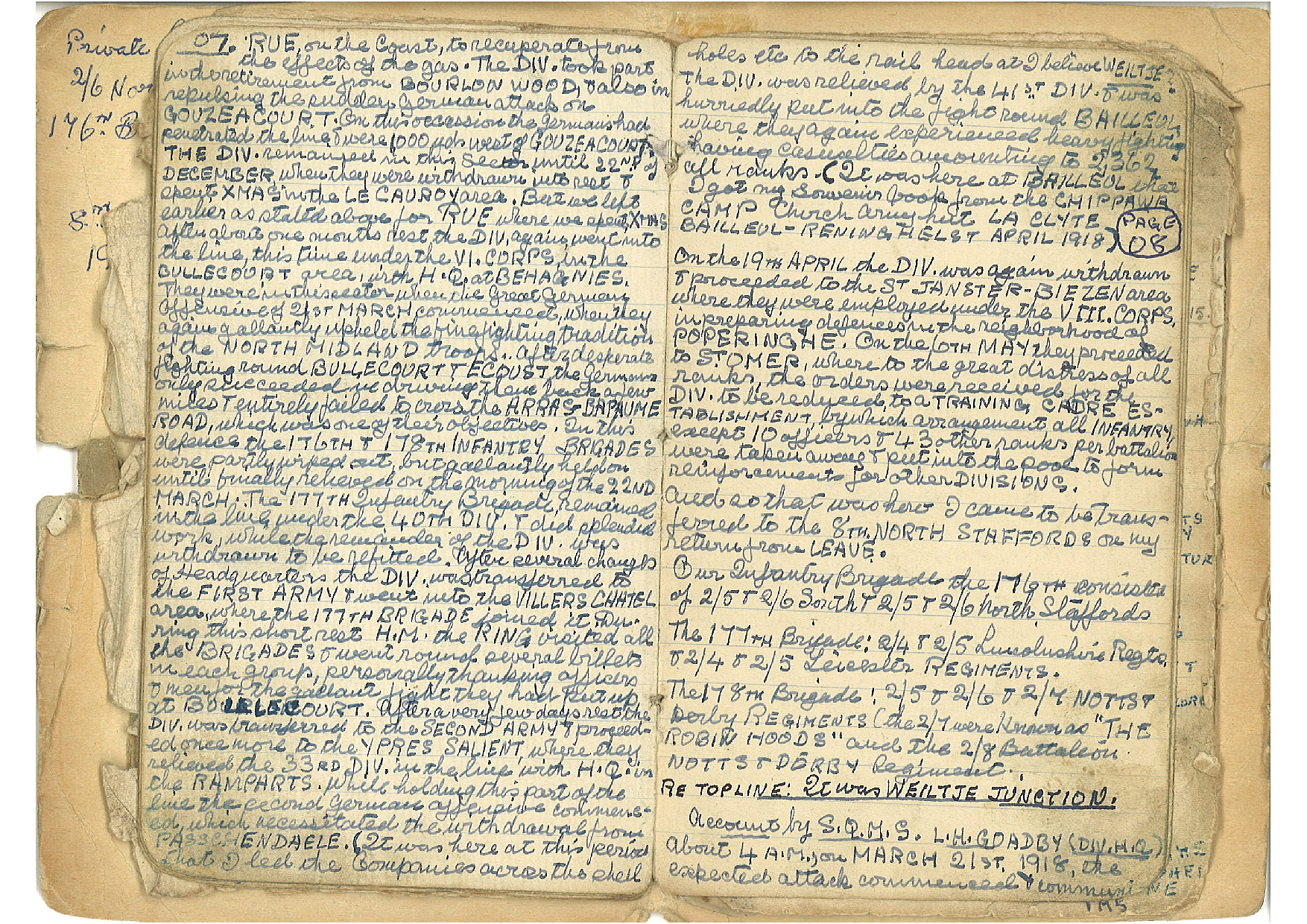 Private Louis Harris diary