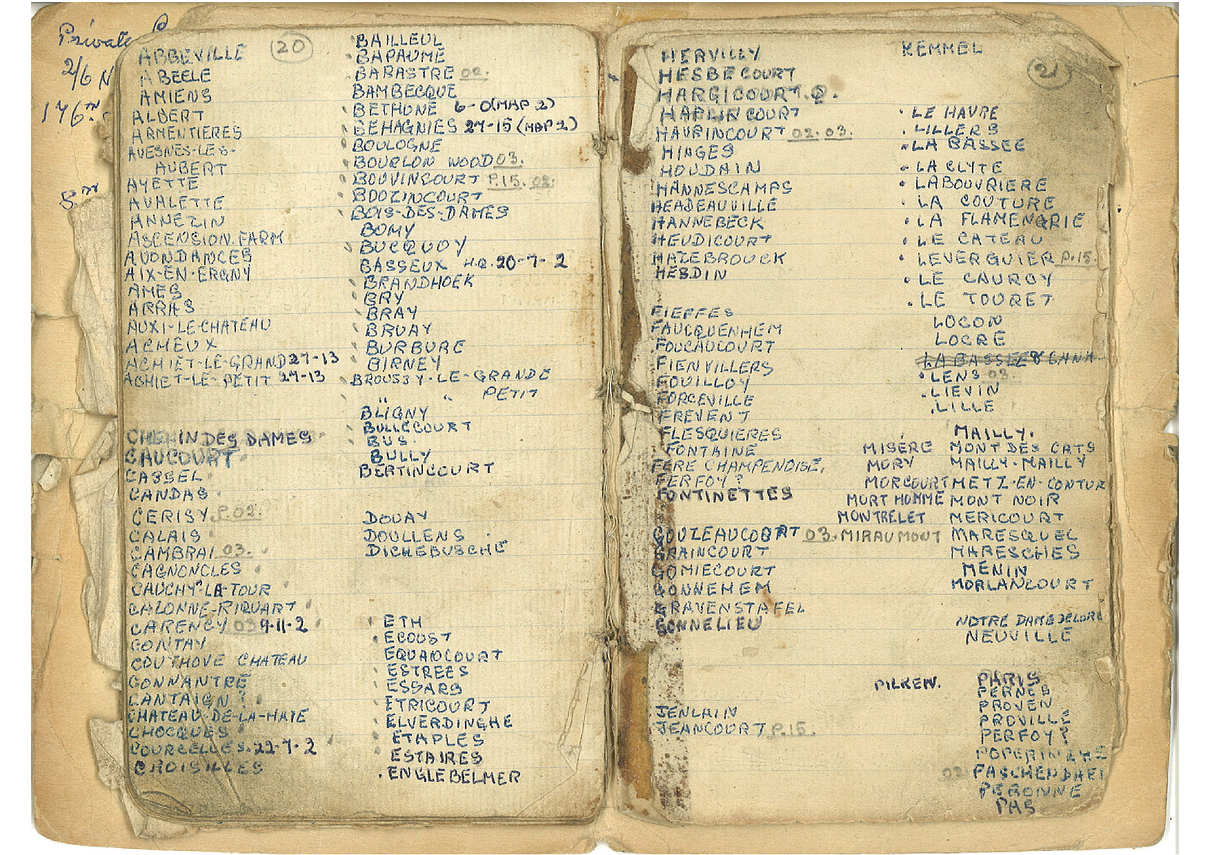 Private Louis Harris diary