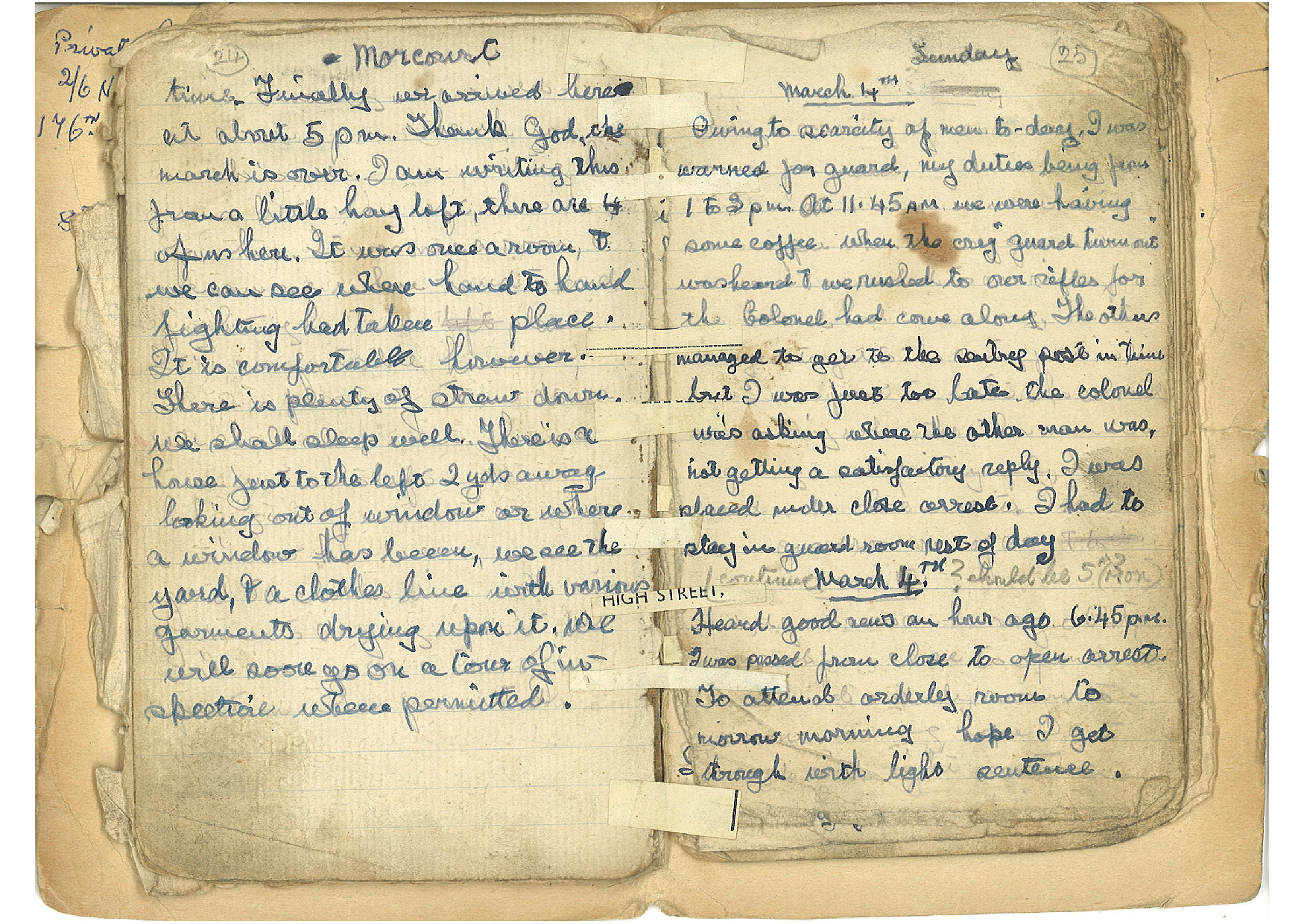 Private Louis Harris diary