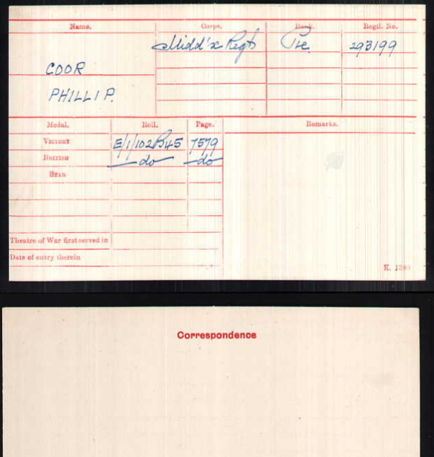 Medal card
