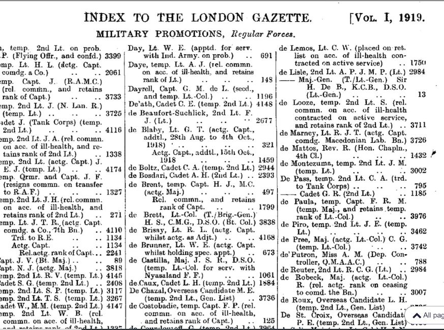 Military Record