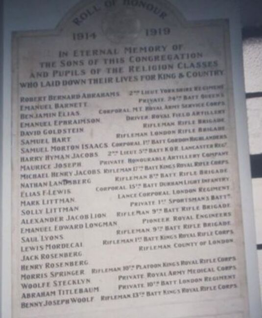 Hackney Roll of Honour
