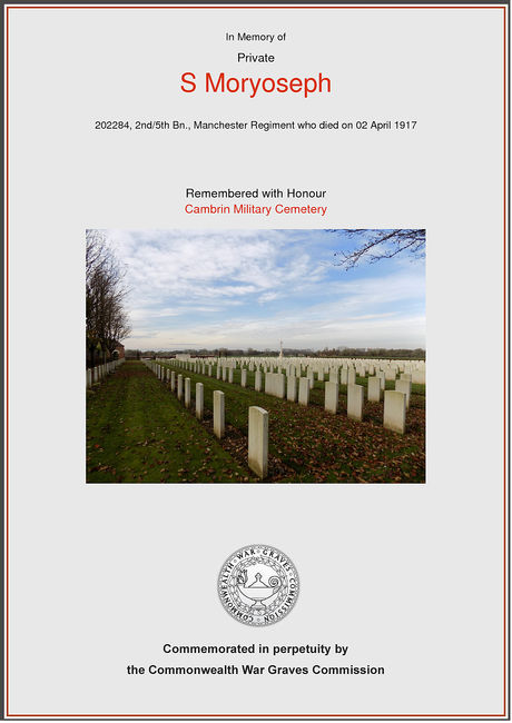 CWGC Commemorative Certificate 