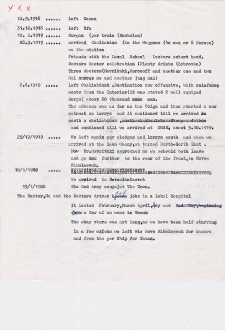 Josef Hasenson memories about First World War. 15/01/1971