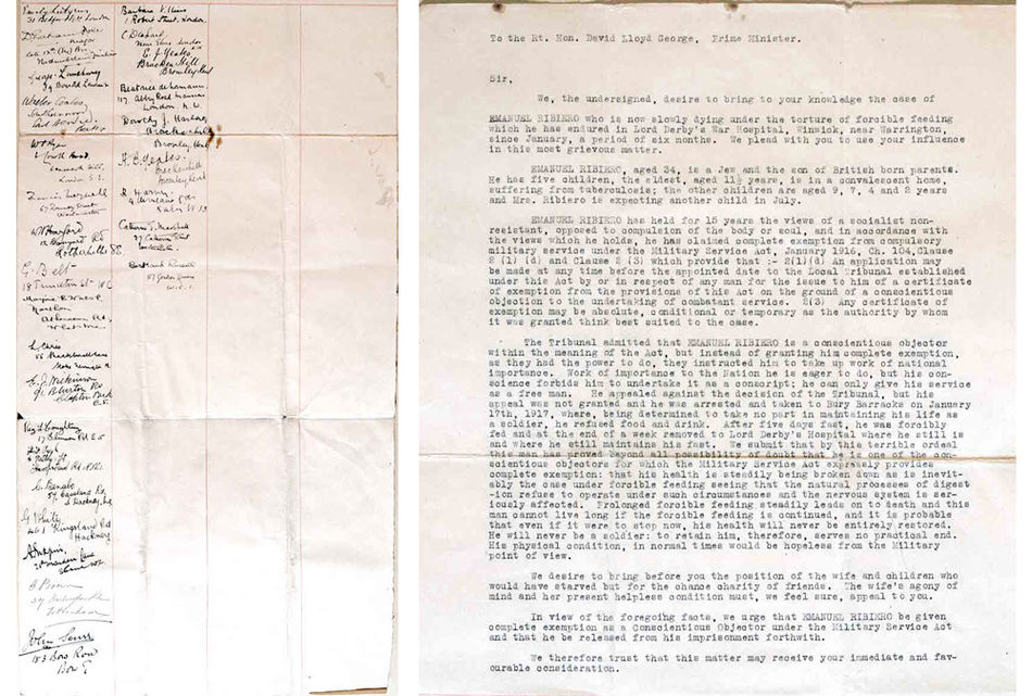 The Ribiero Petition to David Lloyd George. © Catherine Marshall Archives 