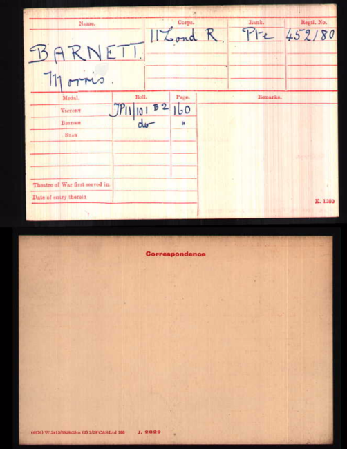 Medal card
