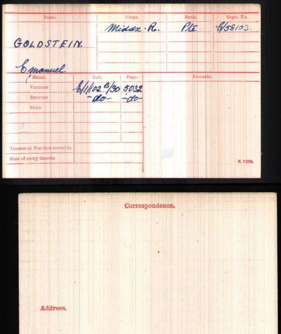 Medal card