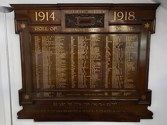 Sheffield Hebrew Congregation Memorial 1914- 1918