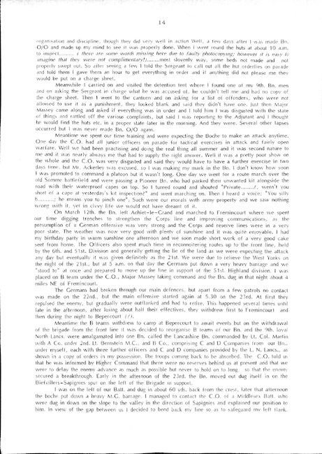 Recollections of 2nd Lt Richard Ackerley, who served alongside Maurice