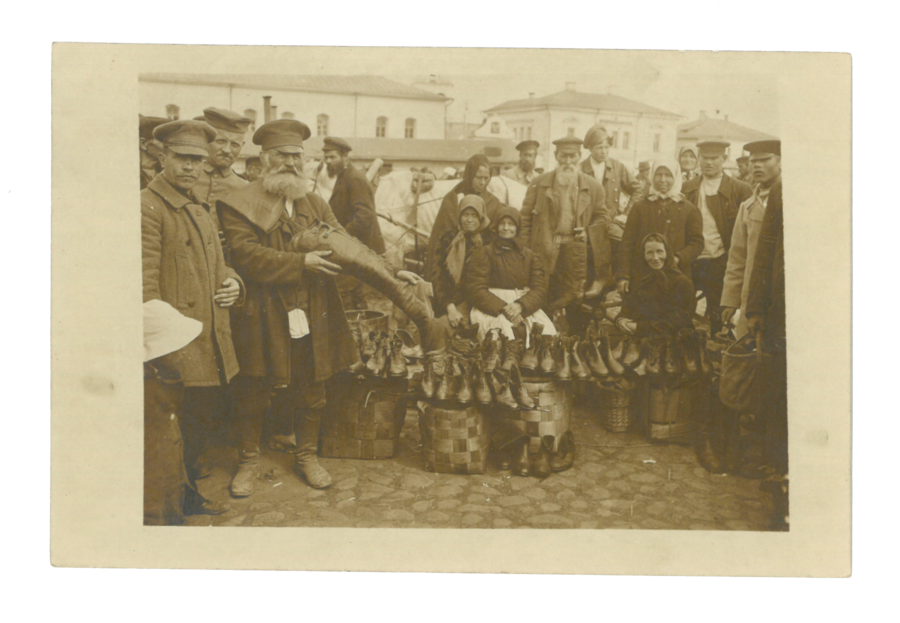 Soldiers with Boot sellers 