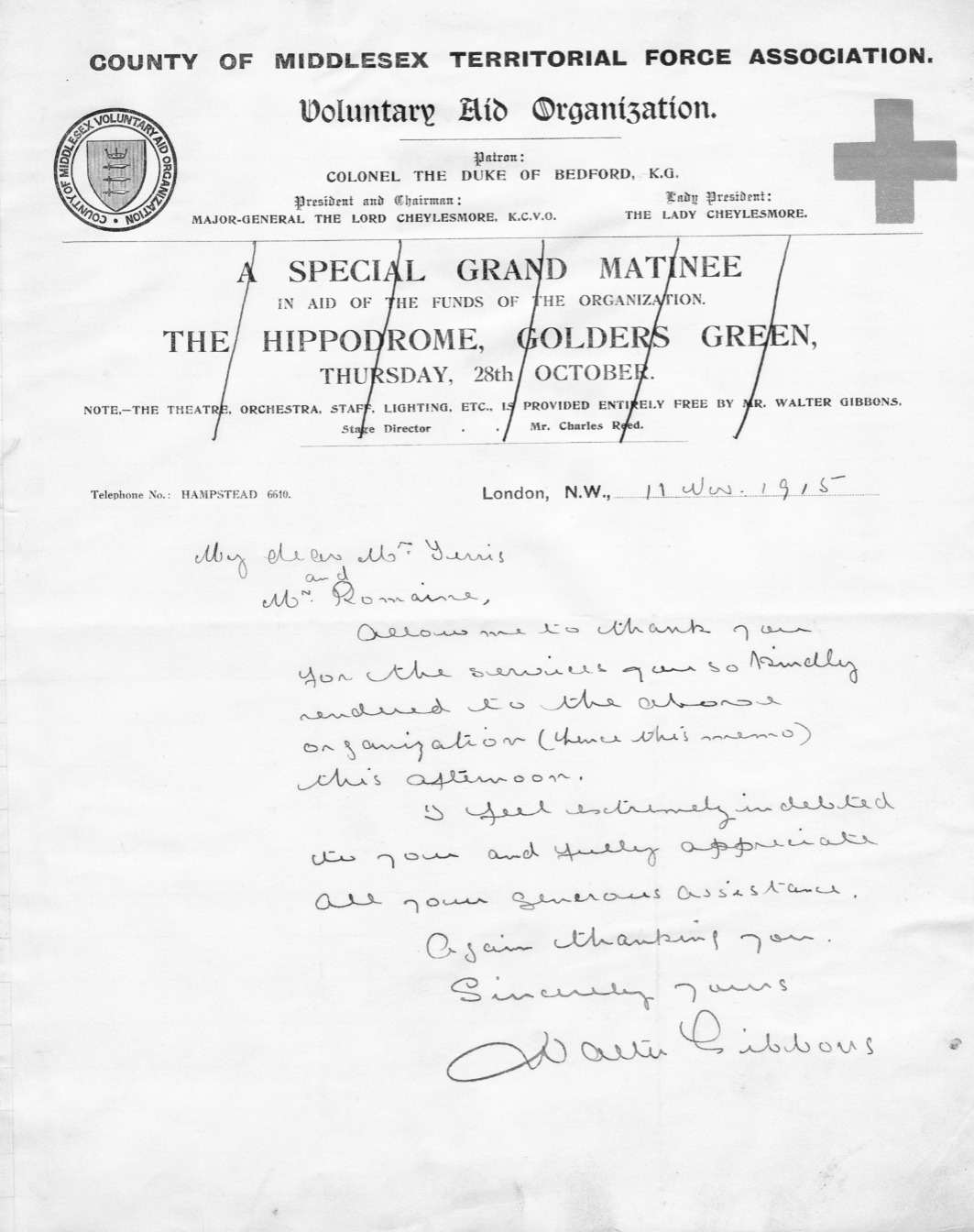 1915.11.11 Territorial Force Assn. Letter of thanks