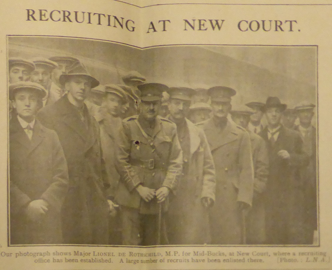 Rothschild recruiting at the bank at New Court, from the Jewish World 1915