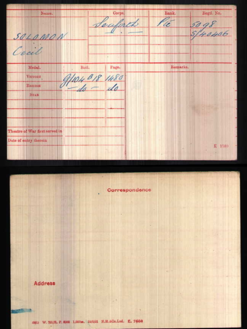 Medal card