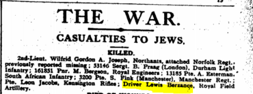 Casualties to the Jews