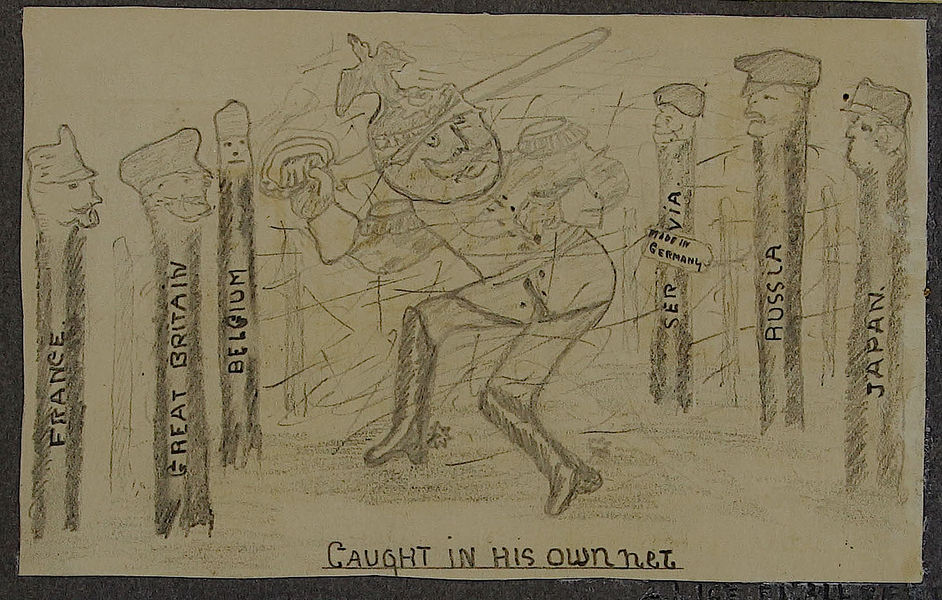  Alice Engelbert. Caught in his own net. Sketch. Younger Member Organisation of the Liberal Jewish Synagogue. 1915