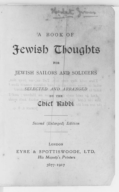 Book of Jewish thoughts by the Chief Rabbi. p.2