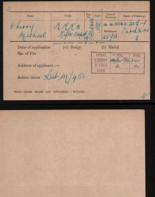 Medal card