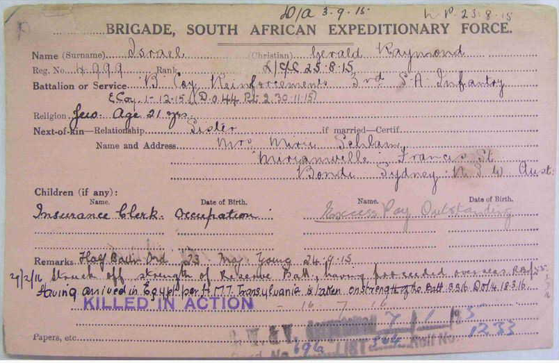 South African Forces Registration