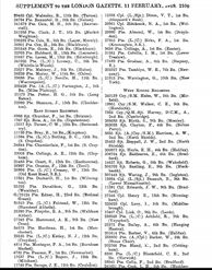 London Gazette-award of MM 11 February 1919