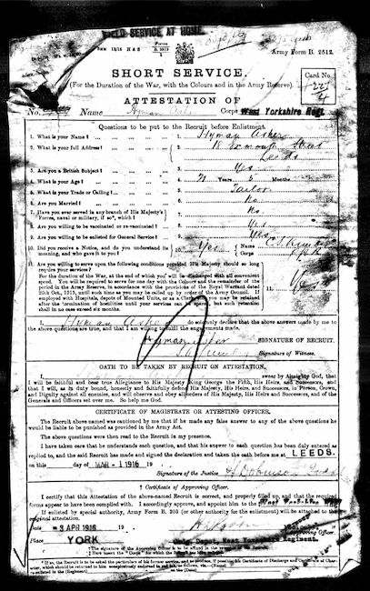 War Record - Hyman asher