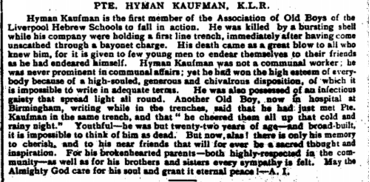 Pte Hyman Kaufman 