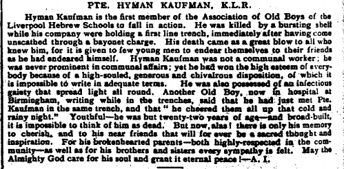 Pte Hyman Kaufman 