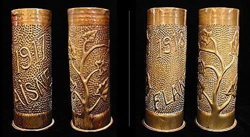 Trench art made from shell casings