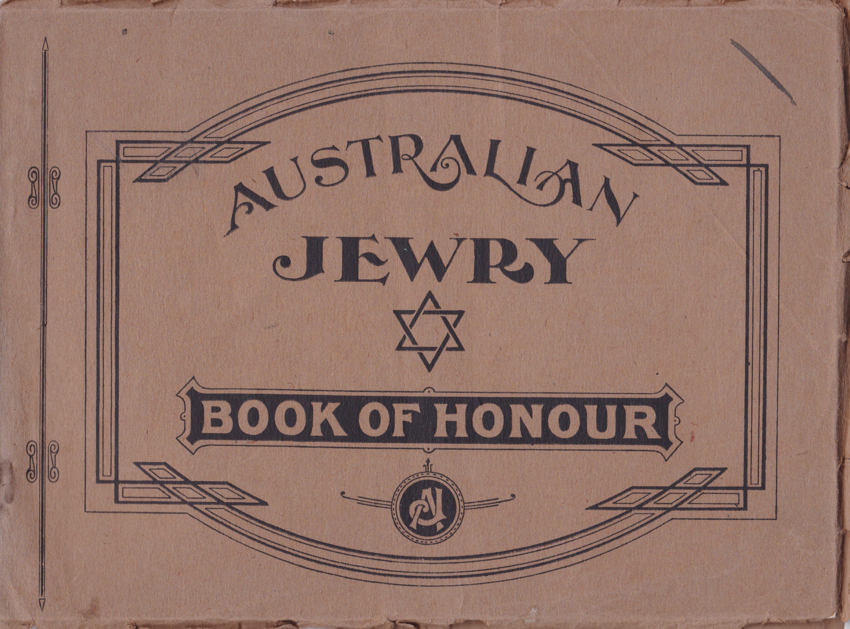 Cover. Australian Jewry Book of Honour. Jonathan Fishburn Collection.