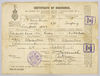 Certificate completed at the British Consulate in Alexandria on 6 September 1915 and issued to Enoch Grabinovitz. ©Jewish Museum London/Jewish Military Museum