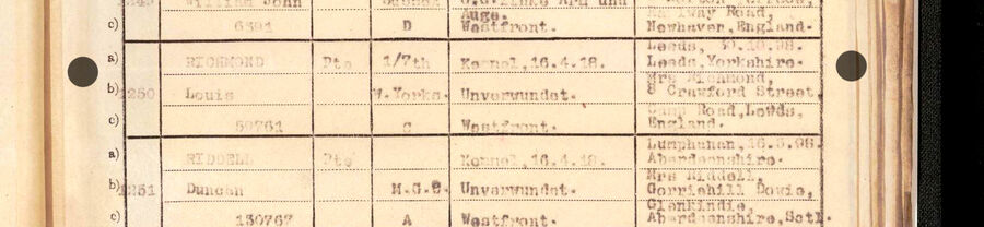 Entry in Red cross book
