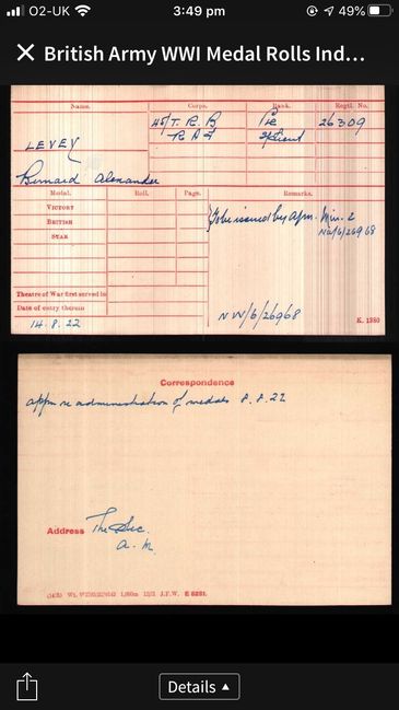 Medal card