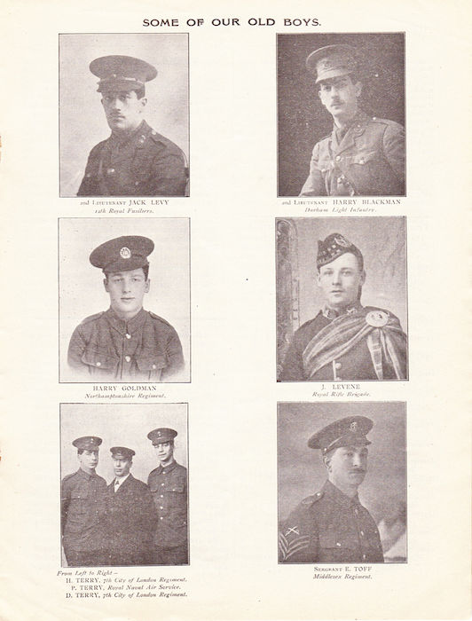 The Jews Free School Magazine,  March 1915. Vol 2 Nº16. Reproduced by kind permission of the Trustees of JFS,  © 2017