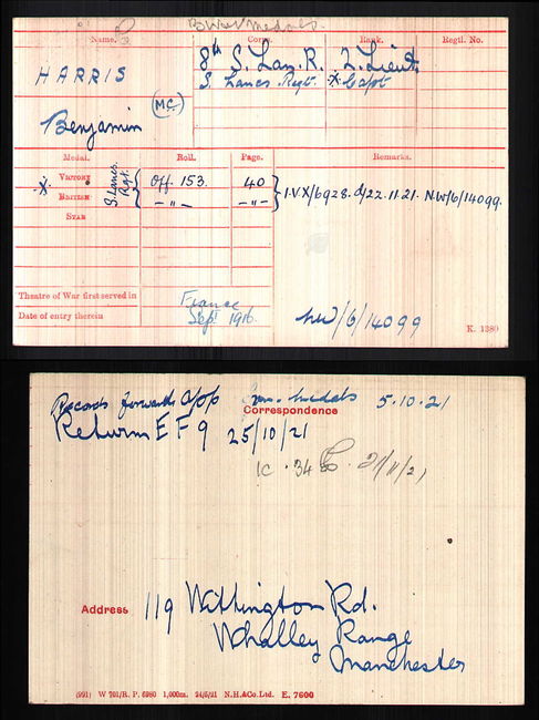 Medal index card