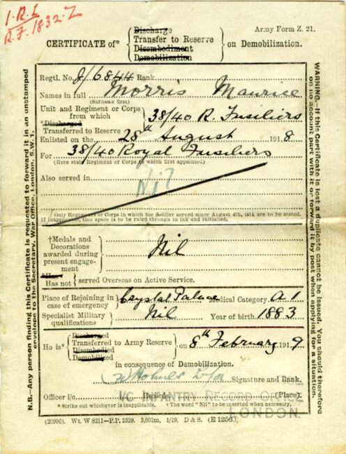 Demob Certificate