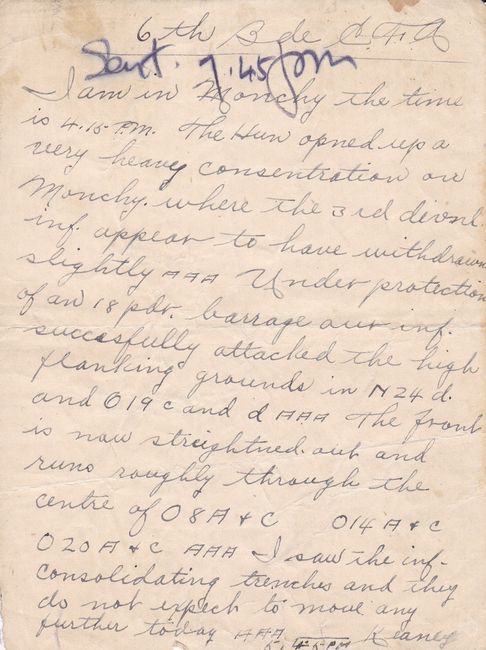 Location letter on front