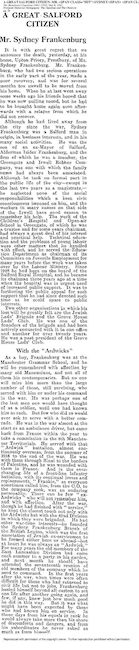 Obituary in the Manchester Guardian