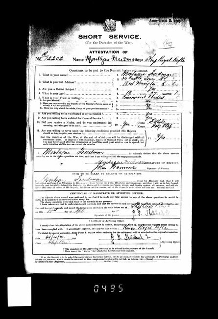 Enlistment papers