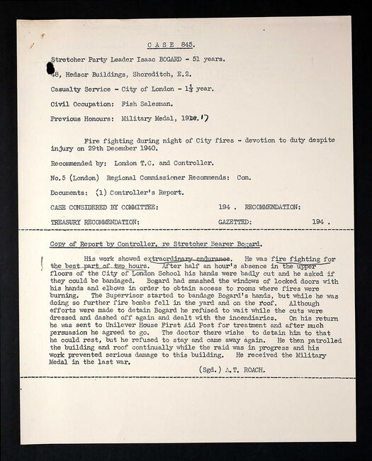 Second World War Civil Defence Commendation
