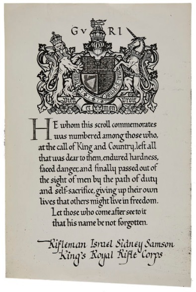Scroll of Honour Certificate