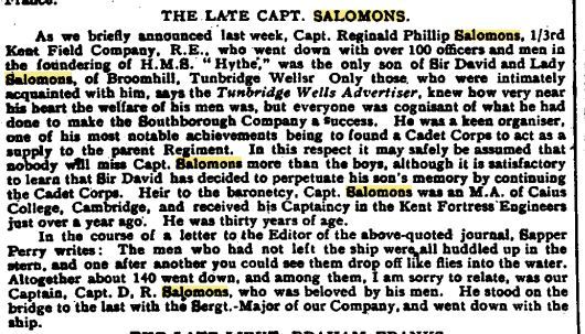 Jewish Chronicle Obituary - 19/11/1915