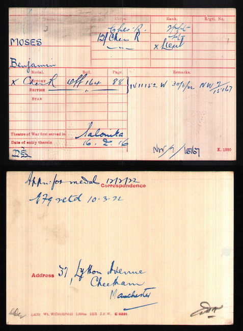 Medal index card