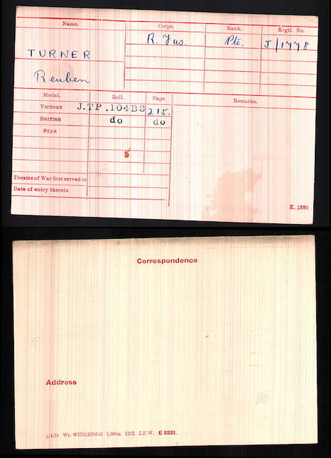 Medal index card