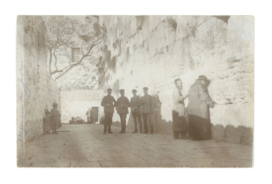 German (Austrian) soldiers at the Western Wall, Jerusalem