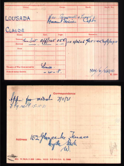 Medal card