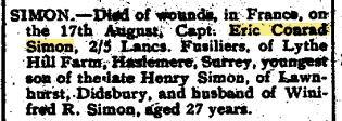 Obituary in Jewish Chronicle