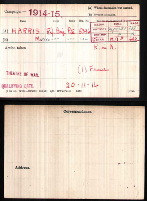 Medal card