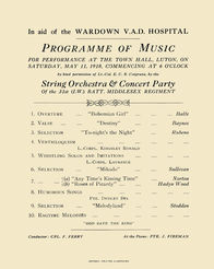 Programme of Music in aid of Wardown V.A.D Hospital